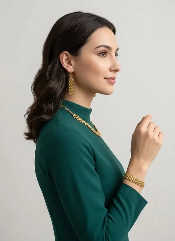 Elegant_Gold-Tone_Multi-Layer_Chain_Necklace_Set_with_Matching_Earrings
