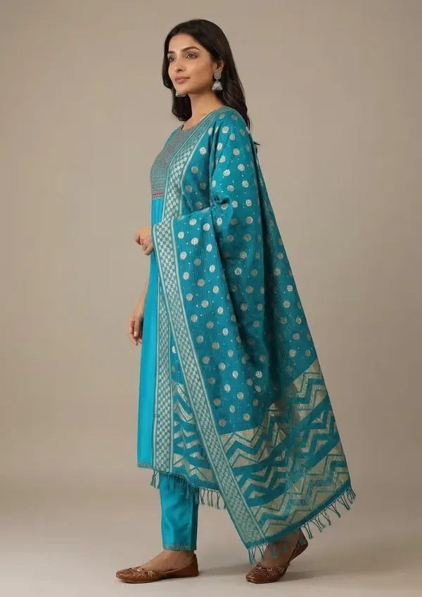 Rama_Green_Embroidered_Kurta_Set_With_Printed_Dupatta