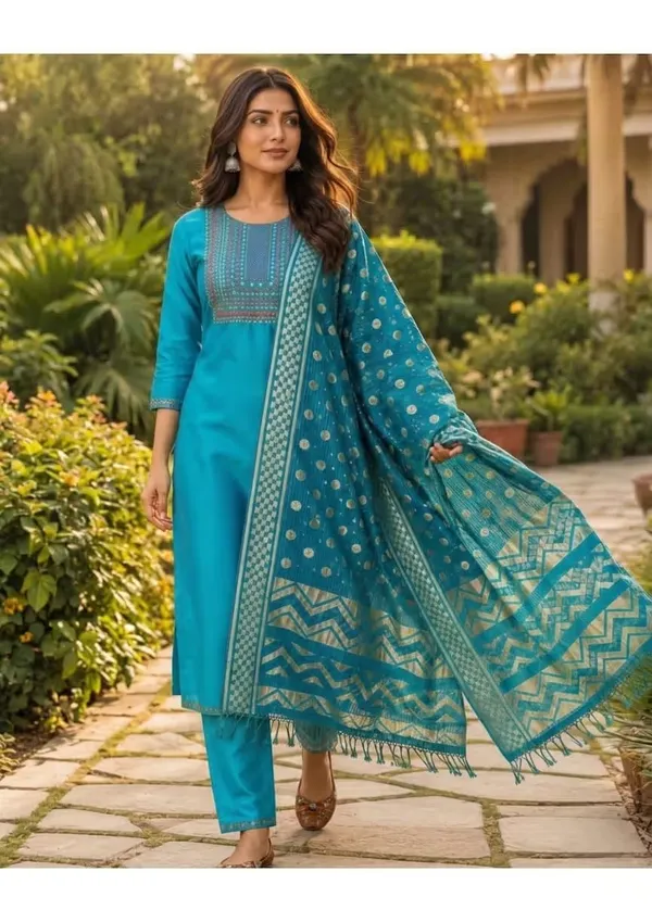 Rama_Green_Embroidered_Kurta_Set_With_Printed_Dupatta