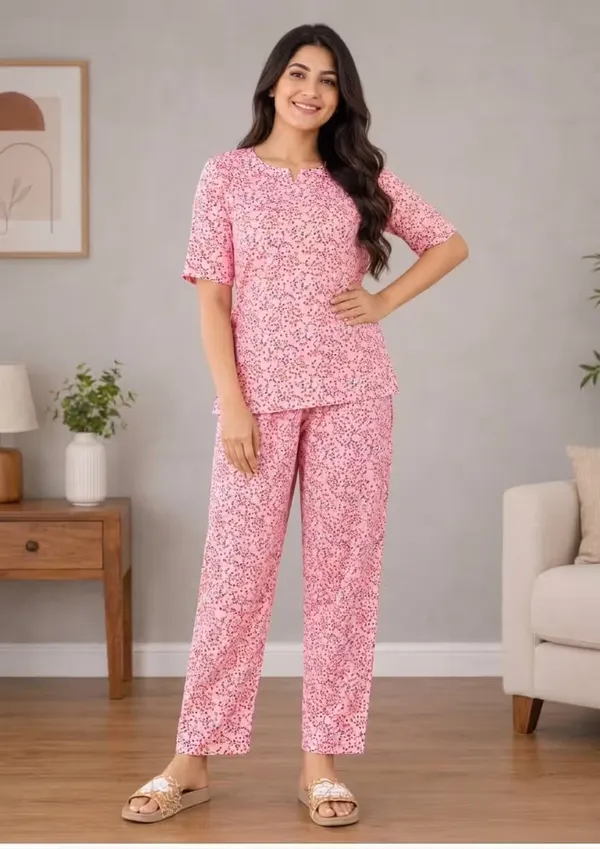 Pink_Floral_Printe_Polyester_Short_Sleeve_Co-Or_Set