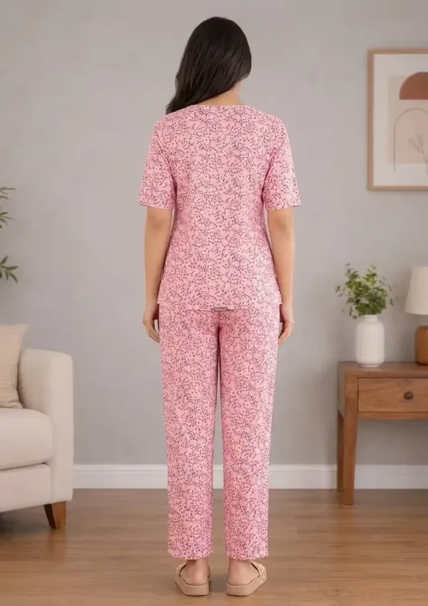 Pink_Floral_Printe_Polyester_Short_Sleeve_Co-Or_Set