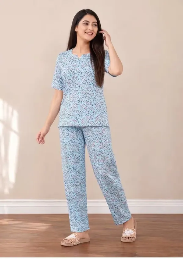 Pink_Floral_Printe_Polyester_Short_Sleeve_Co-Or_Set
