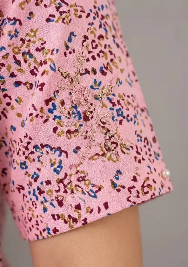 Pink_Floral_Printe_Polyester_Short_Sleeve_Co-Or_Set