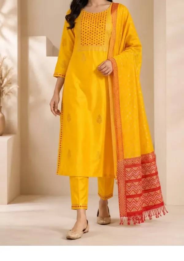 Vibrant_Yellow_Embroidered_Straight_Kurta_Set_With_Dupatta