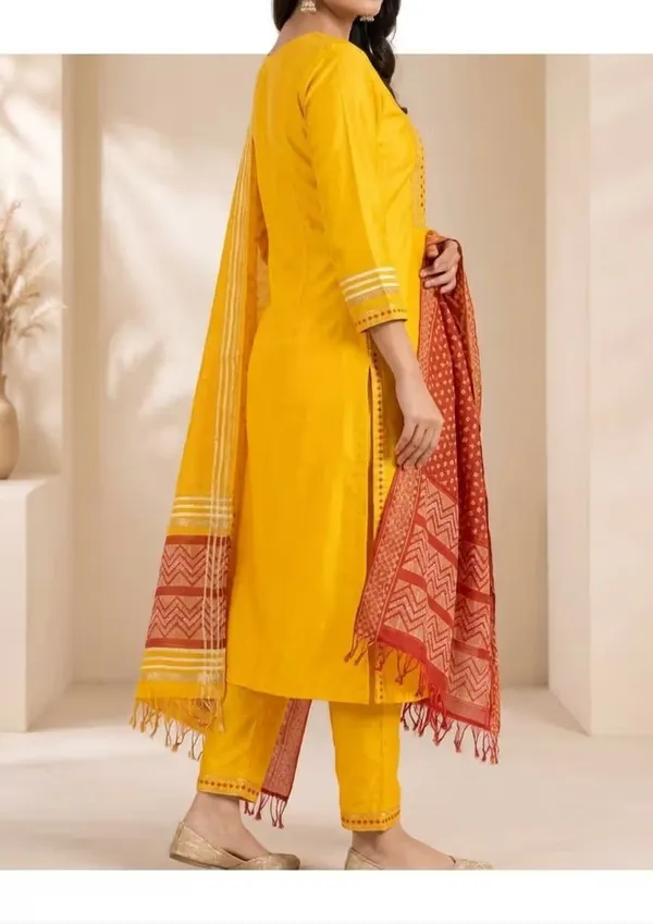 Vibrant_Yellow_Embroidered_Straight_Kurta_Set_With_Dupatta