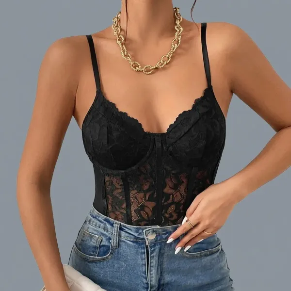 Black_Lace_Underwire_Bodysuit_For_Women