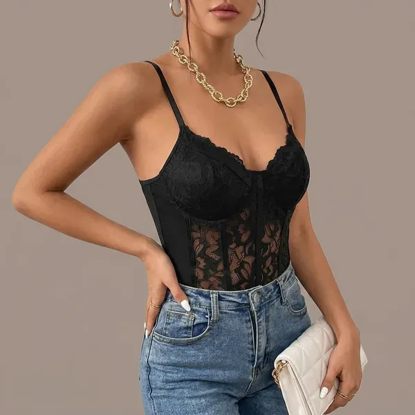 Black_Lace_Underwire_Bodysuit_For_Women