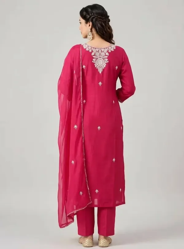 Beaufee_Women’s_Rani_Pink_Embroidered_Kurta_Set_with_Dupatta_|_Elegant_Ethnic_3-Piece_Suit_Set