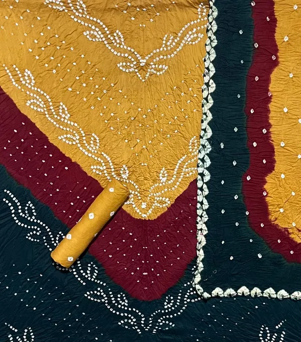 Aahoo_Mustard_Royale_3D_Multi_Leheriya_Bandhej_Satin_Cotton_Suit