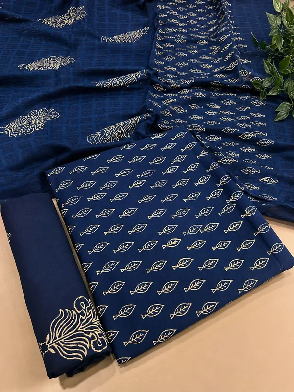 Navy_Blue_Handblock_Print_Cotton_Fabric