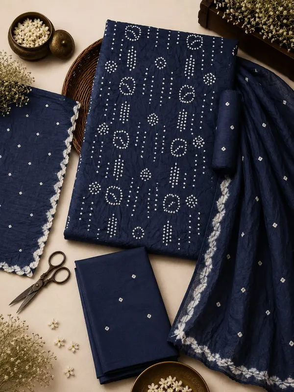 Aahoo_Navy_Blue_Premium_Satin_Cotton_Bandhani_Suit_Set_With_Full_Bandhej_Dupatta