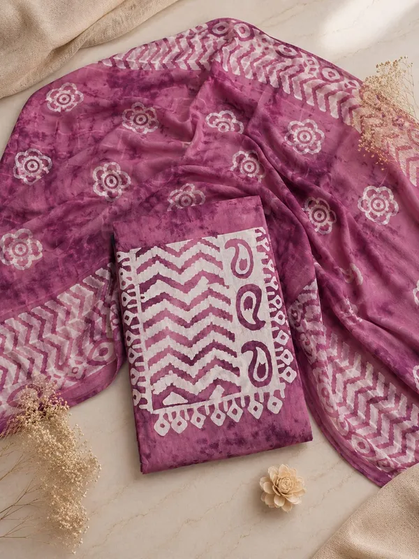 Aahoo_Berry_Pink_Pure_Cotton_Hand_Batik_Tie_Dye_Block_Suit