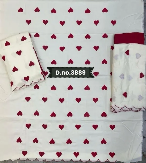 Aahoo_Blossom_Cotton_Embroidered_Dress_Material_Ivory_Scarlet