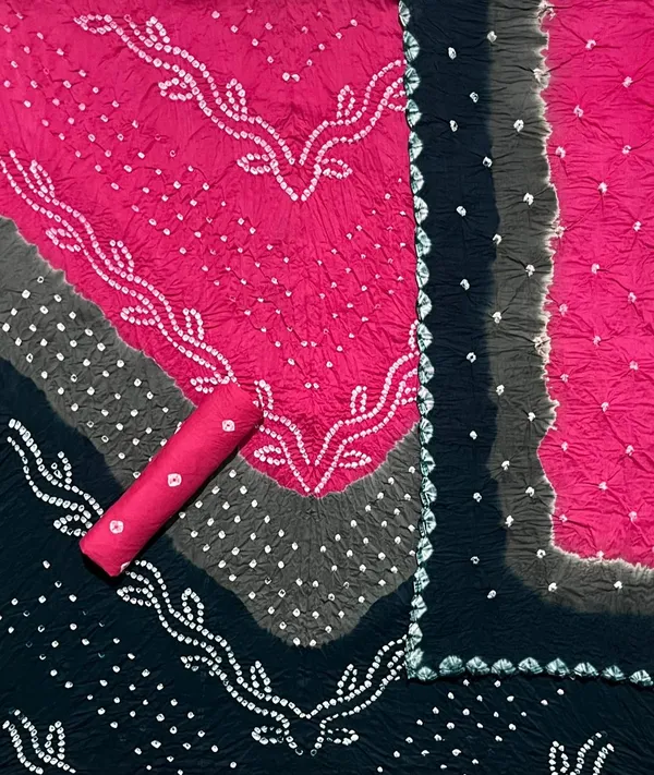 Aahoo_Rani_Pink_3D_Multi_Leheriya_Bandhej_Satin_Cotton_Suit