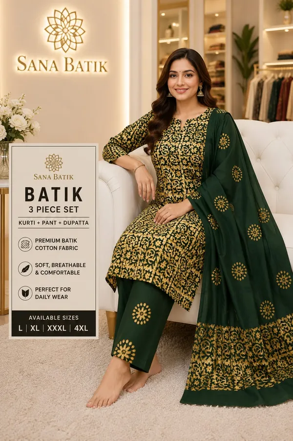 Aahoo_Premium_Pure_Cotton_Batik_3_Piece_Suit_Forest_Green