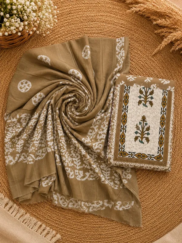 Aahoo_Chiken_Lapat_Pure_Cotton_Batik_Hand_Block_Suit_Desert_Sand