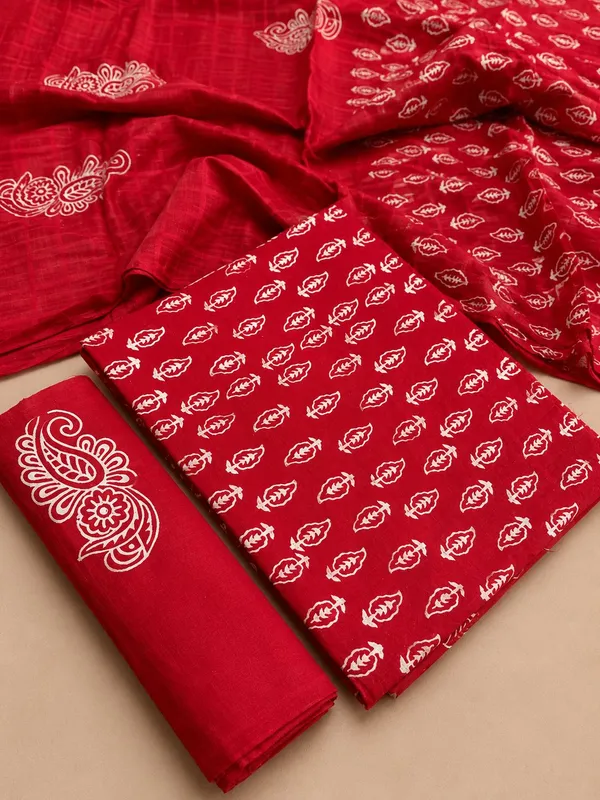 Ruby_Red_Handblock_Print_Cotton_Fabric