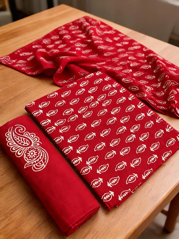 Ruby_Red_Handblock_Print_Cotton_Fabric