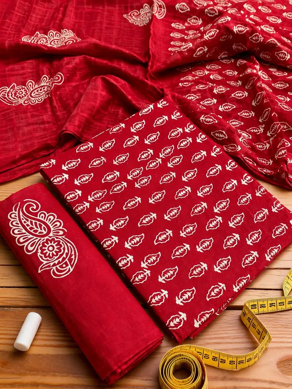 Ruby_Red_Handblock_Print_Cotton_Fabric