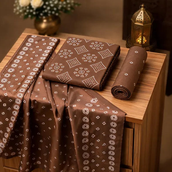 Aahoo_Chocolate_Brown_Premium_Satin_Cotton_Bandhani_Suit_Set_With_Full_Bandhej_Dupatta