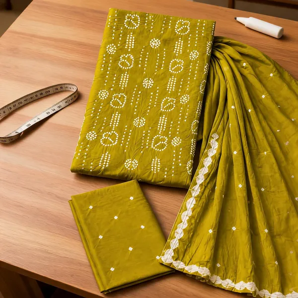 Aahoo_Lime_Green_Premium_Satin_Cotton_Bandhani_Suit_Set_With_Full_Bandhej_Dupatta