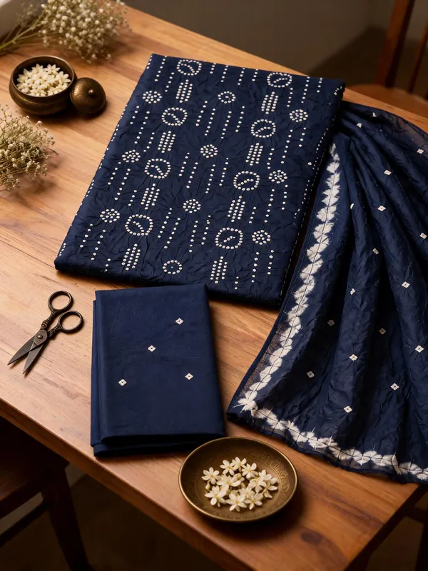 Aahoo_Navy_Blue_Premium_Satin_Cotton_Bandhani_Suit_Set_With_Full_Bandhej_Dupatta
