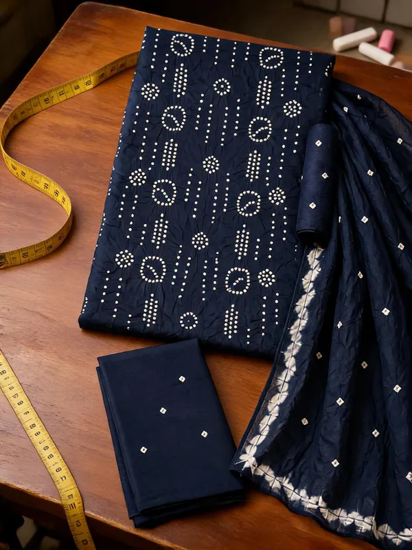 Aahoo_Navy_Blue_Premium_Satin_Cotton_Bandhani_Suit_Set_With_Full_Bandhej_Dupatta