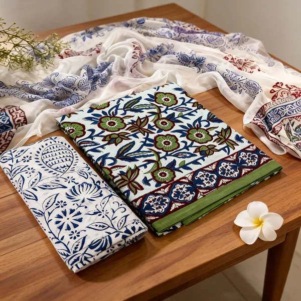 Aahoo_Indigo_Meadow_Pure_Cotton_Kalamkari_Hand_Block_Print_Suit_With_Chiffon_Dupatta