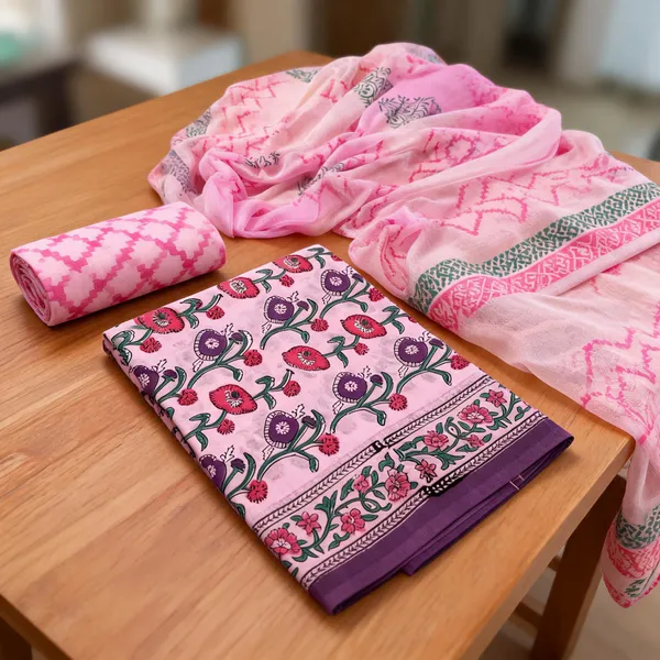 Aahoo_Orchid_Pink_Pure_Cotton_Kalamkari_Hand_Block_Print_Suit_With_Chiffon_Dupatta