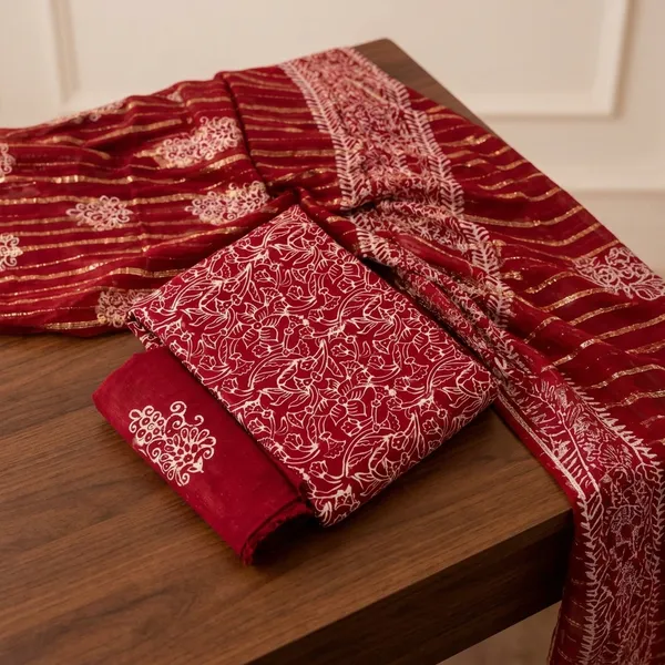 Aahoo_Ruby_Bloom_Copper_Batik_Reyon_Dark_Colour_Dress_Material