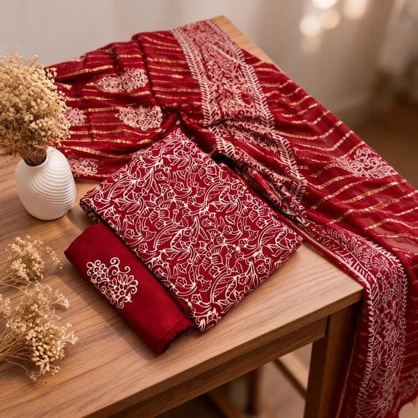 Aahoo_Ruby_Bloom_Copper_Batik_Reyon_Dark_Colour_Dress_Material