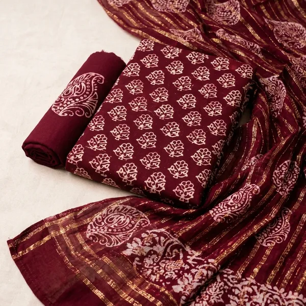 Aahoo_Royal_Wine_Copper_Batik_Reyon_Dark_Colour_Dress_Material