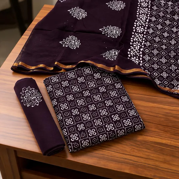 Pure_Cotton_Copper_Batik_Heavy_Suits_💜_Royal_Plum