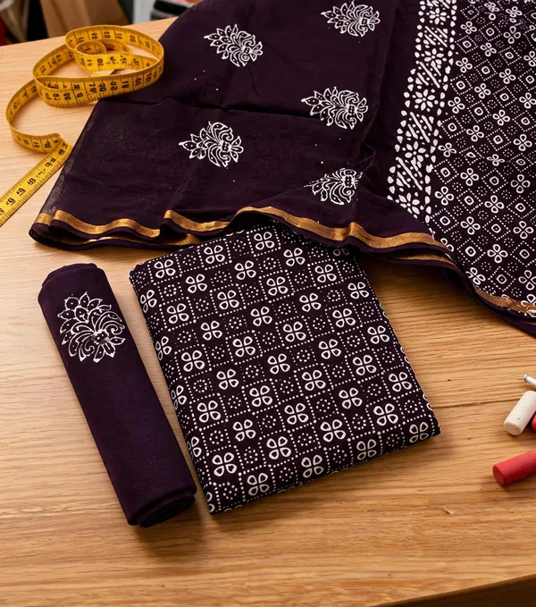 Pure_Cotton_Copper_Batik_Heavy_Suits_💜_Royal_Plum