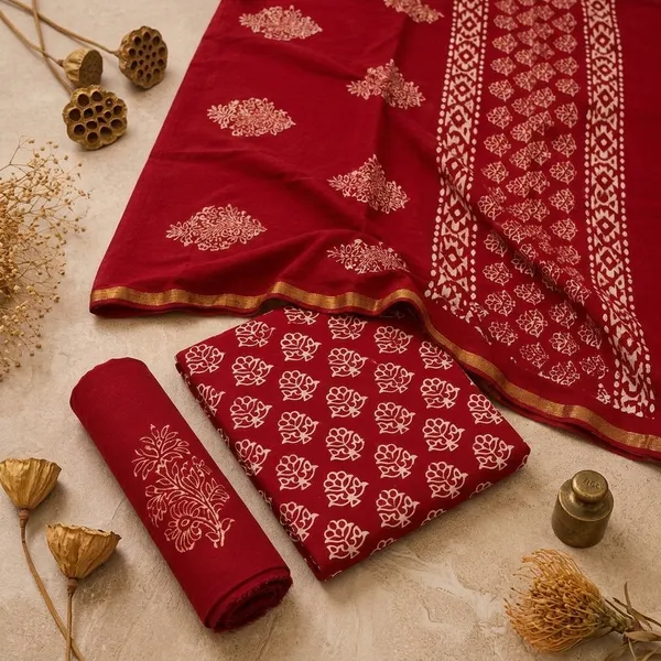 Pure_Cotton_Copper_Batik_Heavy_Suits_🔴_Crimson_Red