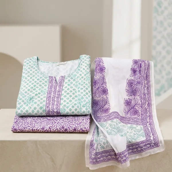 Mint_Lavender_Fusion_72-72_Pure_Cotton_Hand_Batik_Block_Suit
