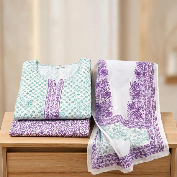 Mint_Lavender_Fusion_72-72_Pure_Cotton_Hand_Batik_Block_Suit