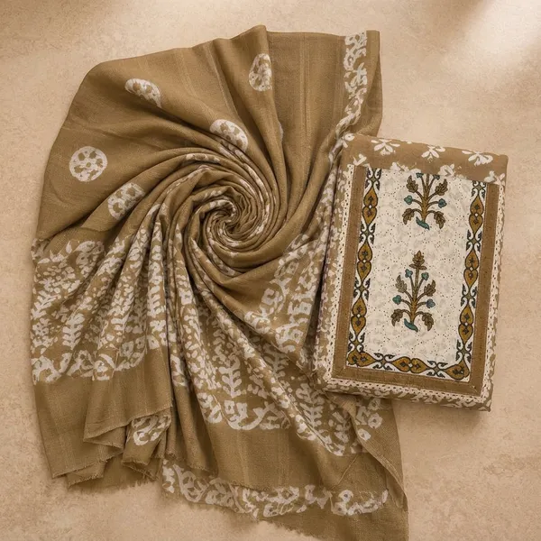 Aahoo_Chiken_Lapat_Pure_Cotton_Batik_Hand_Block_Suit_Desert_Sand