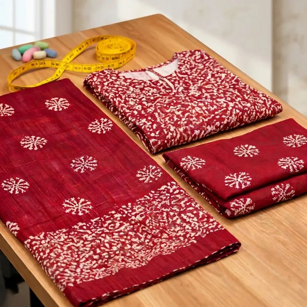 Aahoo_Premium_Pure_Cotton_Batik_3_Piece_Suit_Wine_Red