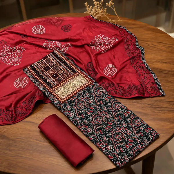 Aahoo_Heritage_Ajrakh_Cotton_3_Piece_Dress_Material_Heritage_Maroon