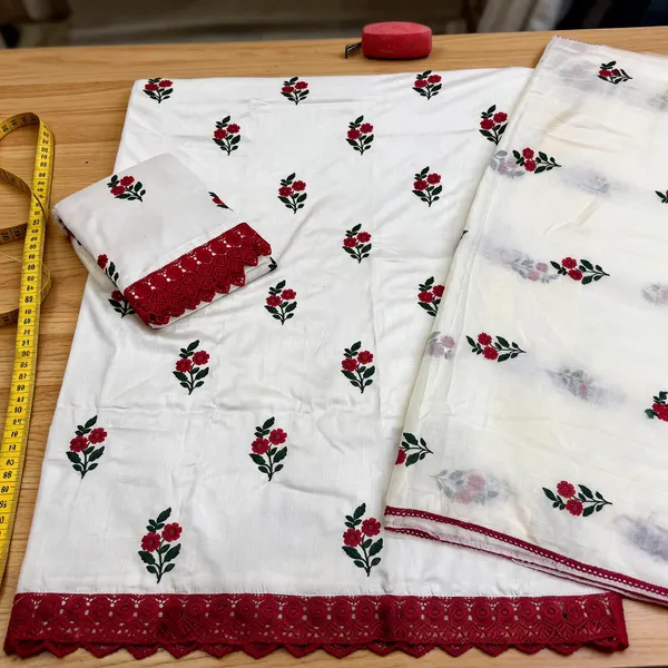 Aahoo_Blossom_Cotton_Embroidered_Dress_Material_Rose_Garden_White