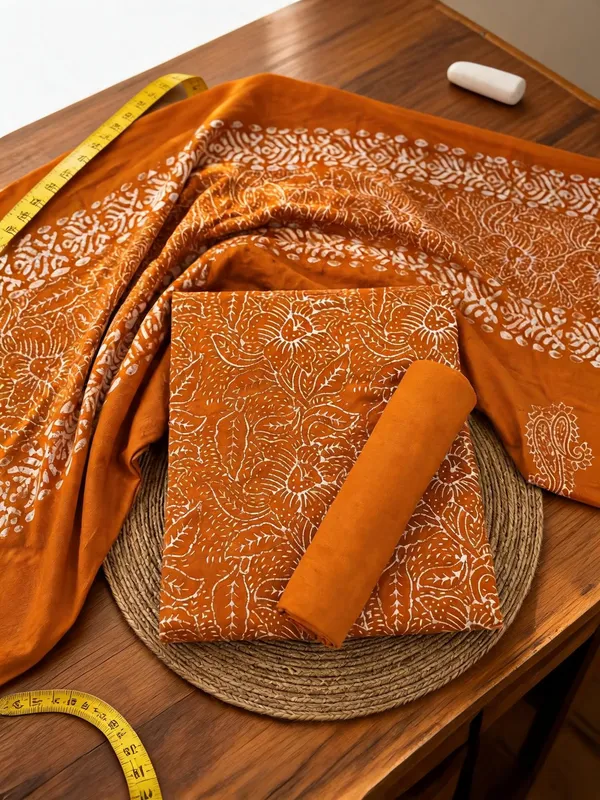 Premium_Cotton_Batik_Fabric_Marigold_Orange_Floral_Print