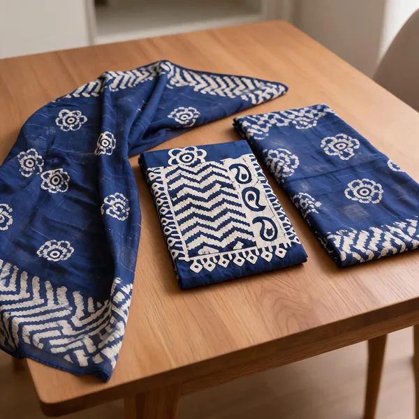 Aahoo_Royal_Blue_Pure_Cotton_Hand_Batik_Tie_Dye_Block_Suit