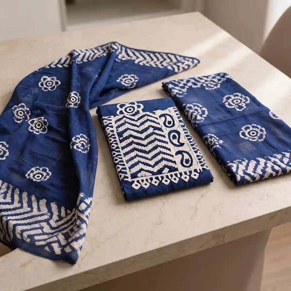 Aahoo_Royal_Blue_Pure_Cotton_Hand_Batik_Tie_Dye_Block_Suit