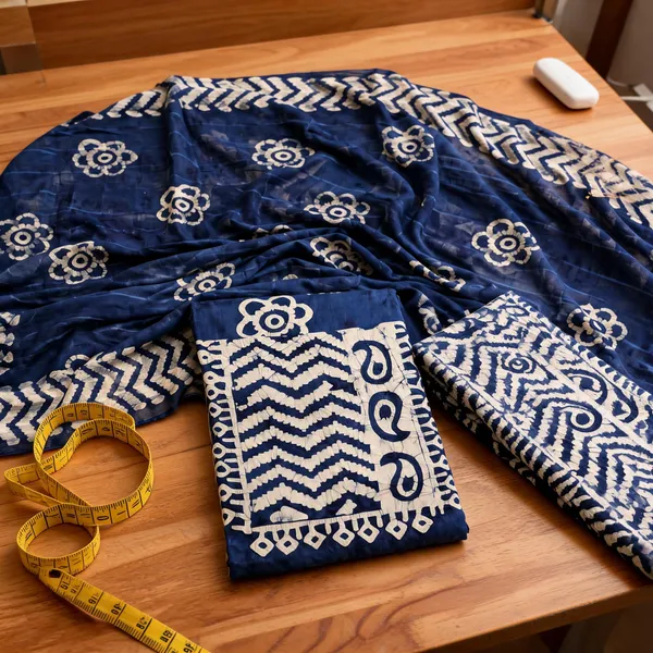 Aahoo_Royal_Blue_Pure_Cotton_Hand_Batik_Tie_Dye_Block_Suit