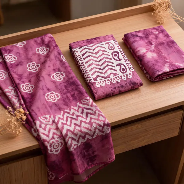 Aahoo_Berry_Pink_Pure_Cotton_Hand_Batik_Tie_Dye_Block_Suit