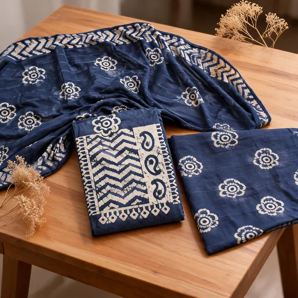 Aahoo_Cobalt_Blue_Pure_Cotton_Hand_Batik_Tie_Dye_Block_Suit