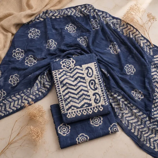 Aahoo_Cobalt_Blue_Pure_Cotton_Hand_Batik_Tie_Dye_Block_Suit
