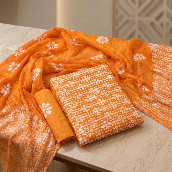 Aahoo_Orange_Pure_Cotton_Hand_Batik_Tie_Dye_Block_Suit
