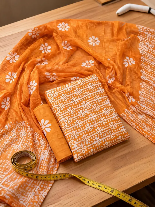Aahoo_Orange_Pure_Cotton_Hand_Batik_Tie_Dye_Block_Suit